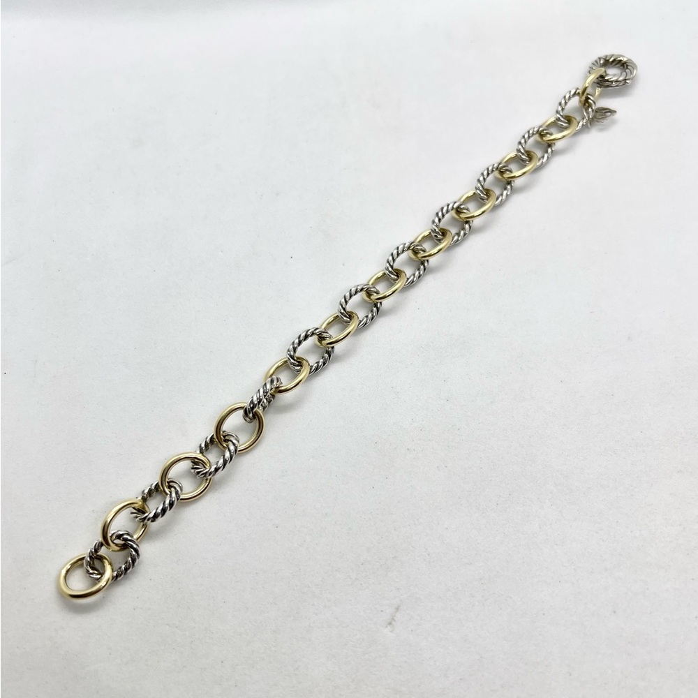 David Yurman 10mm Oval Medium Link Bracelet with Gold - Picture 7 of 10